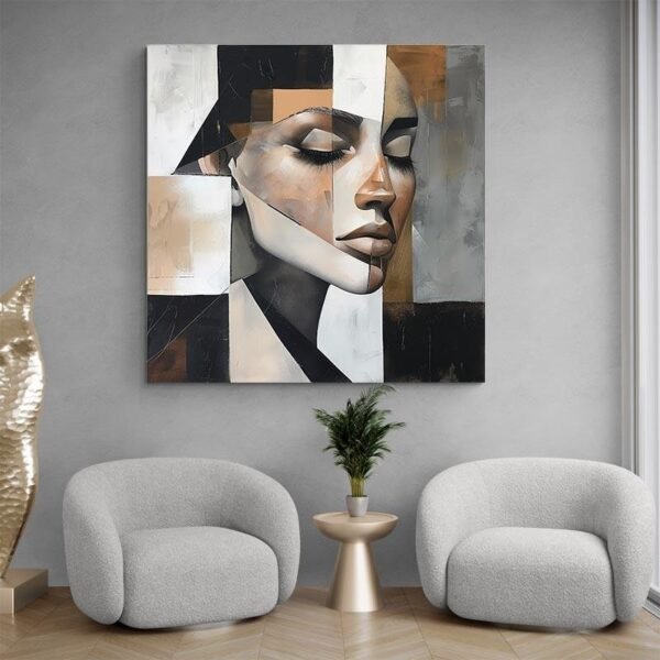 Tableau abstrait portrait femme