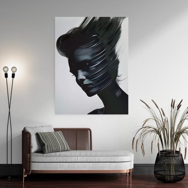 Tableau abstrait silhouette de femme